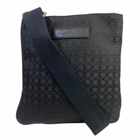 Salvatore Ferragamo Nylon Leather Shoulder Bag (Pre-Owned)
