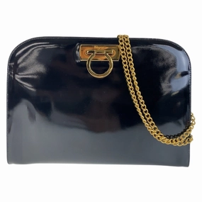 Salvatore Ferragamo Patent Leather Clutch Bag Shoulder Bag (Pre-Owned)