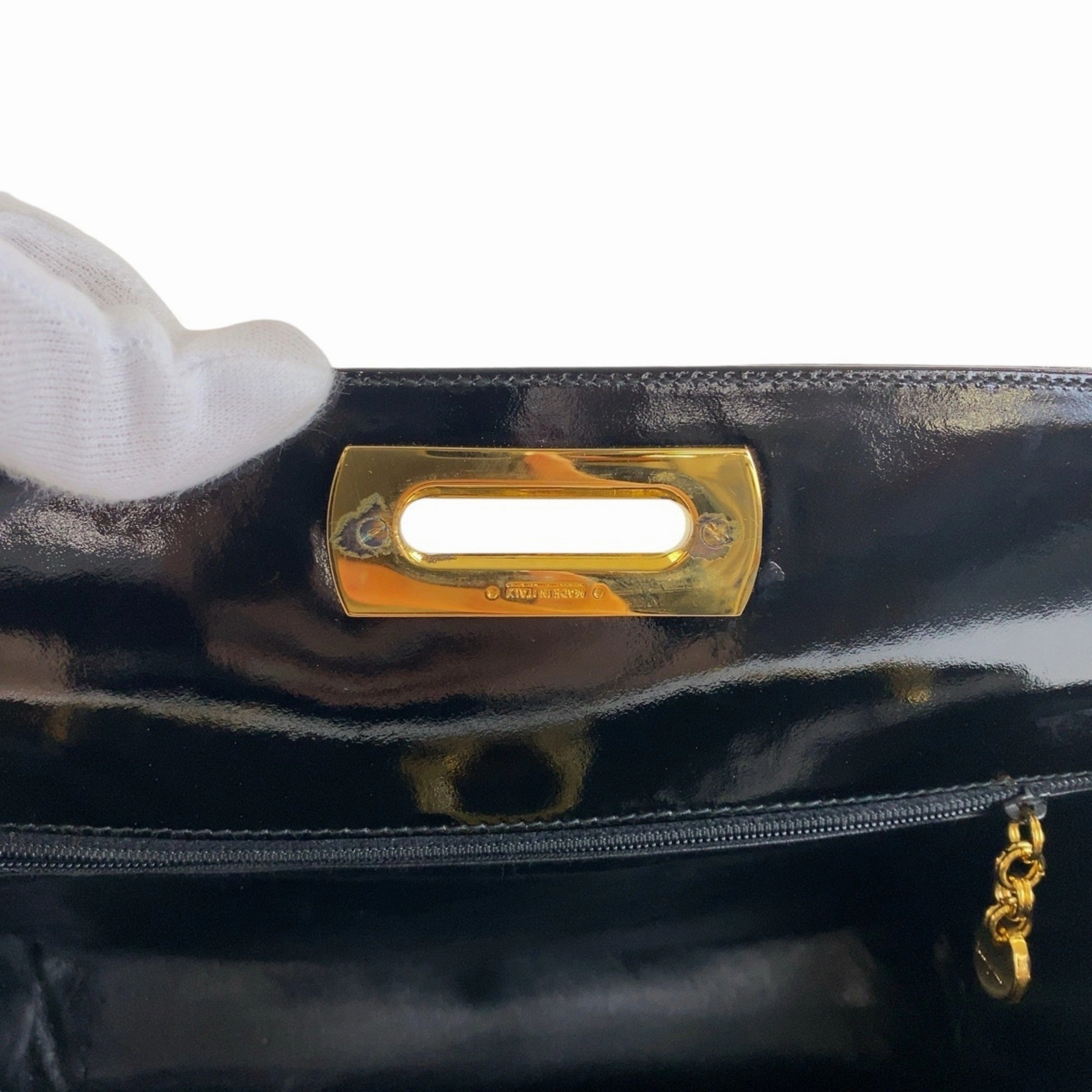 Salvatore Ferragamo Patent Leather Clutch Bag Shoulder Bag (Pre-Owned)
