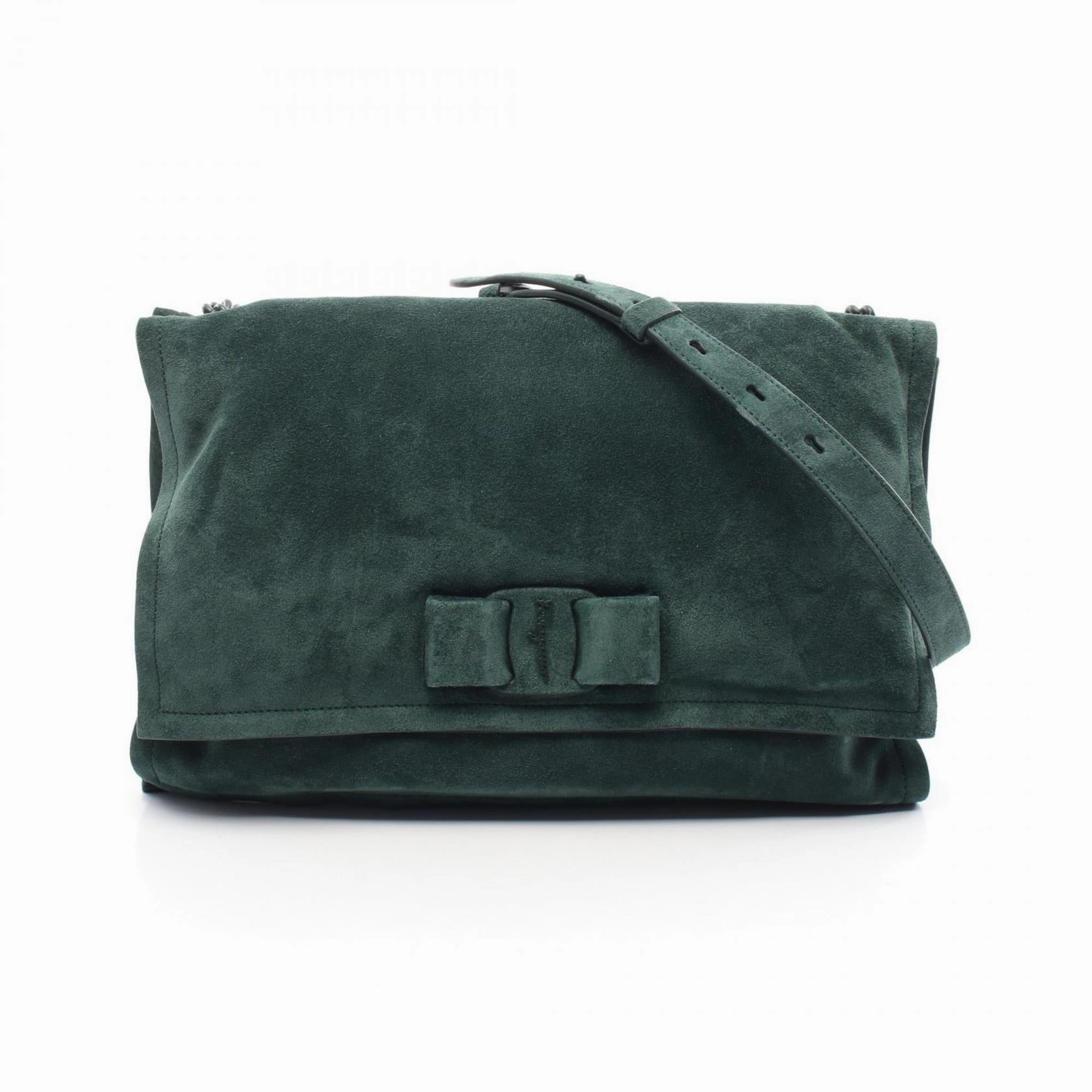 Salvatore Ferragamo Suede Leather Shoulder Bag (Pre-Owned)