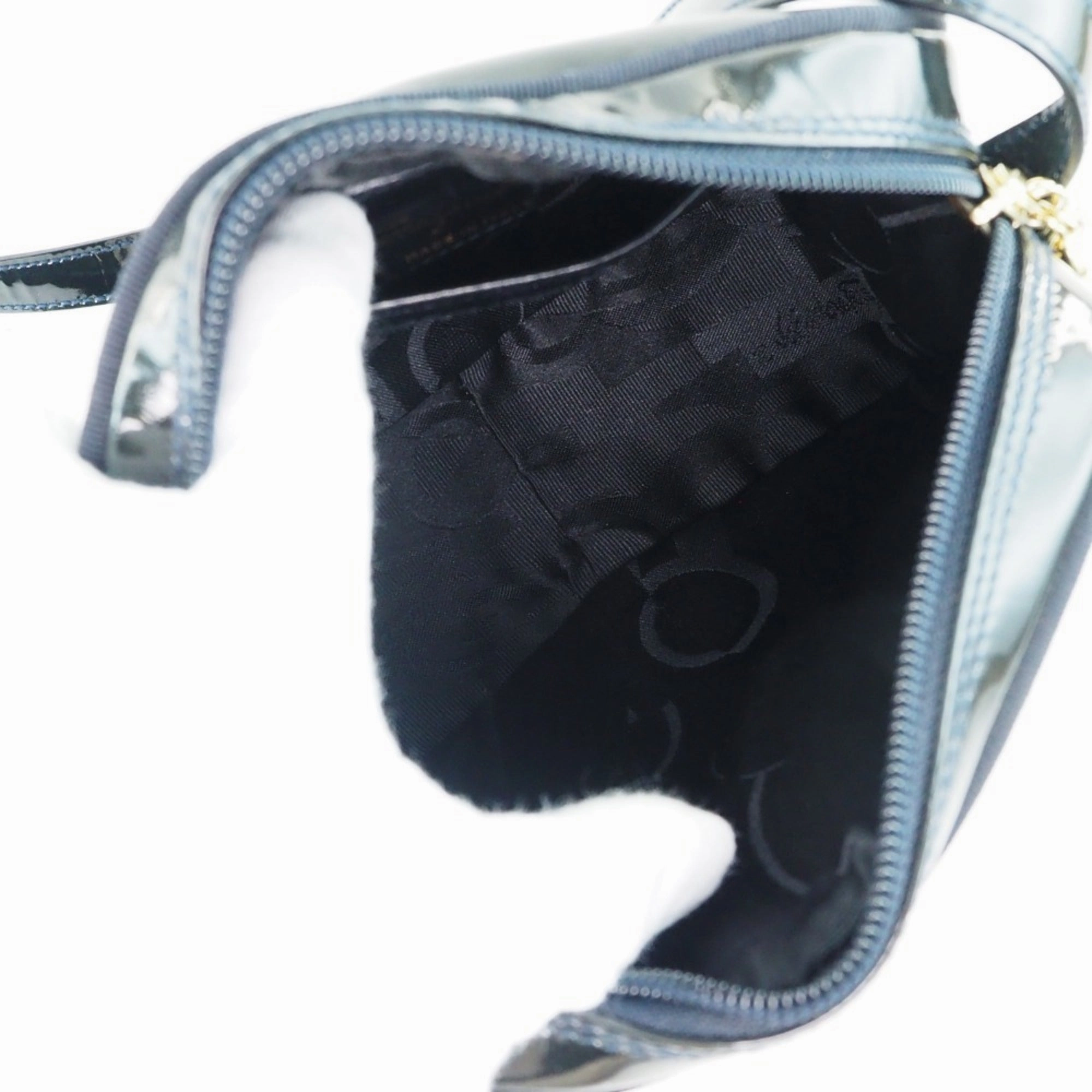 Salvatore Ferragamo Vara  Patent Leather Shoulder Bag (Pre-Owned)