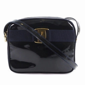 Salvatore Ferragamo Vara  Patent Leather Shoulder Bag (Pre-Owned)