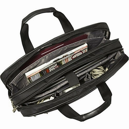 Samsonite 17" Classic Slimbrief Notebook Case, Ballistic Nylon, 17-3/4 X 4-1/2 X 12, Black