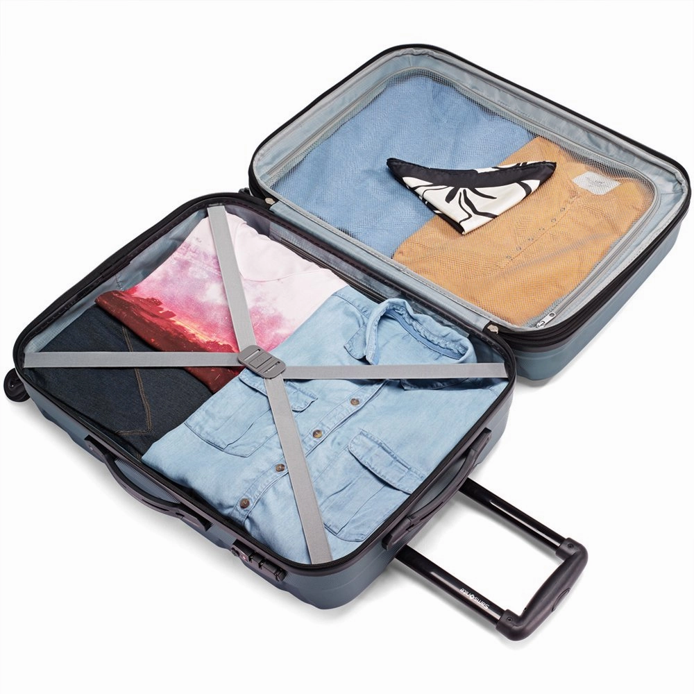 Samsonite 68311-2824 Omni Hardside Luggage Nested Spinner Set 20 Inch, 24 Inch, 28 Inch - Teal Bundle with Manual Luggage Scale