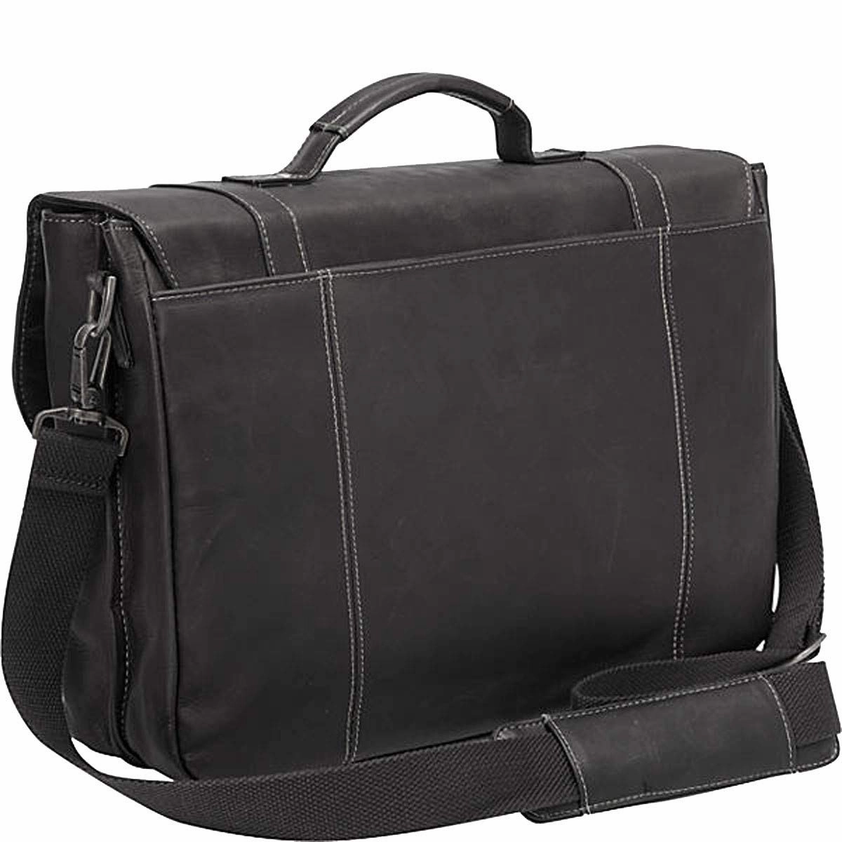 Samsonite Genuine Leather Flapover Buckle Brief Brown