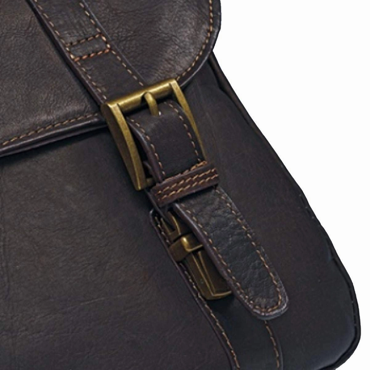 Samsonite Genuine Leather Flapover Buckle Brief Brown
