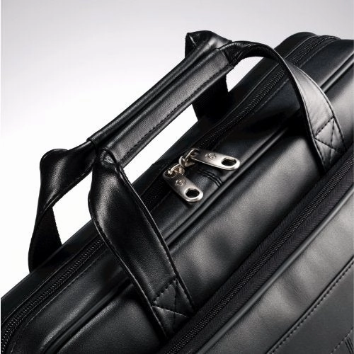 Samsonite Luggage Leather Slim Briefcase, Black
