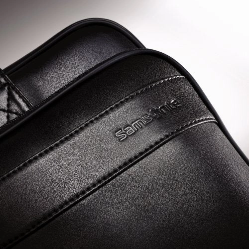 Samsonite Luggage Leather Slim Briefcase, Black