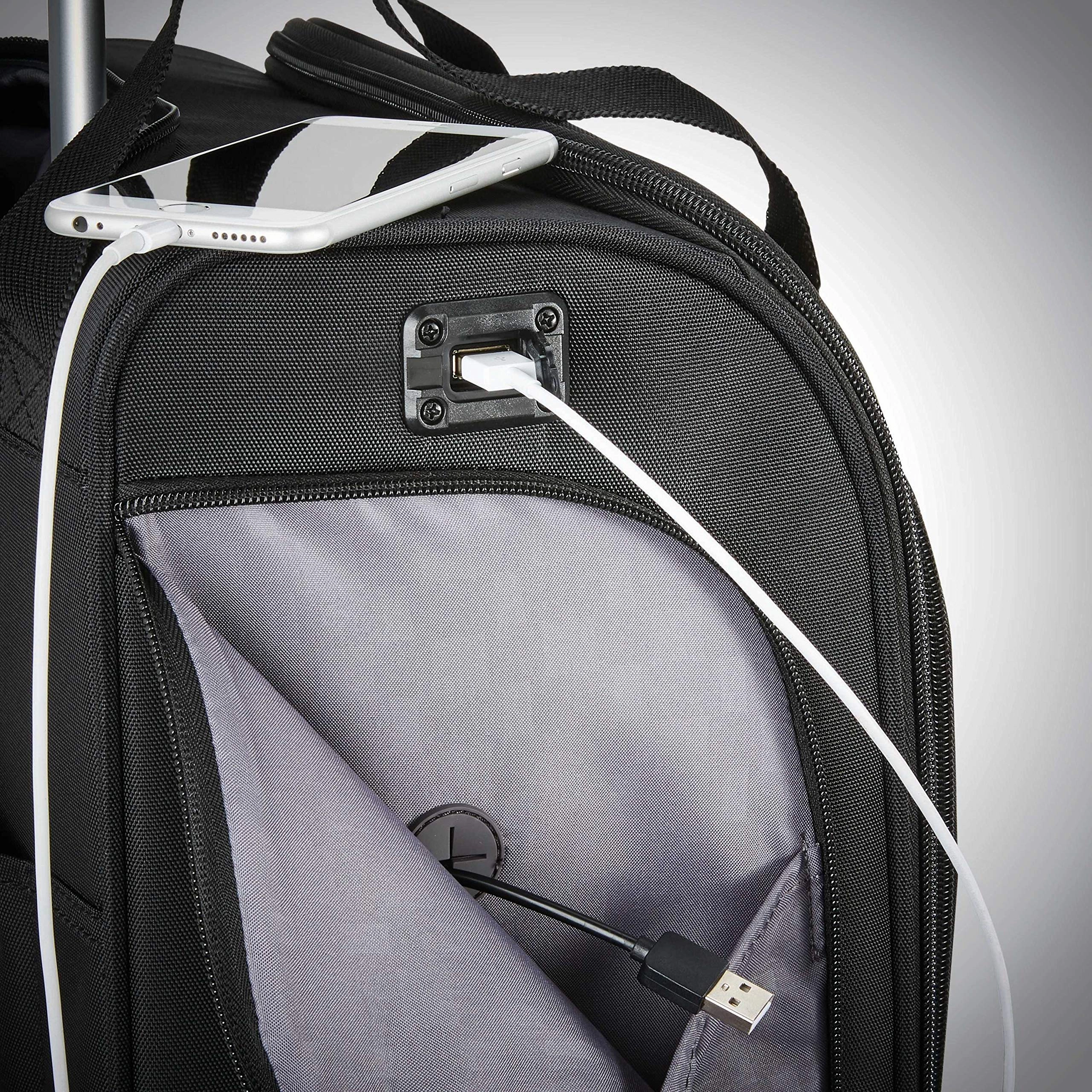 Samsonite Underseat Spinner with USB Port Carry-On Luggage, Jet Black, One Size