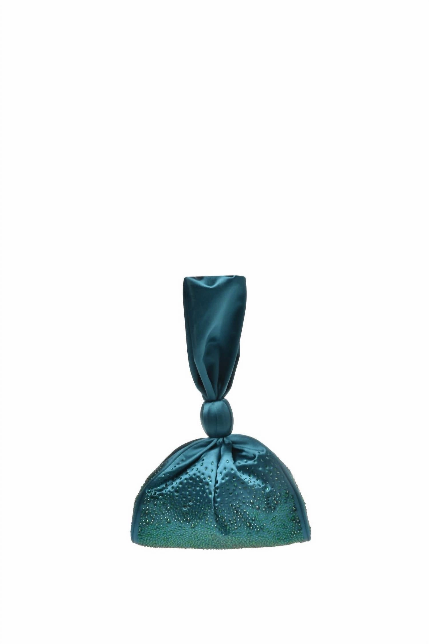 Satin Evening Bag In Emerald