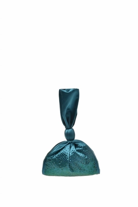Satin Evening Bag In Emerald