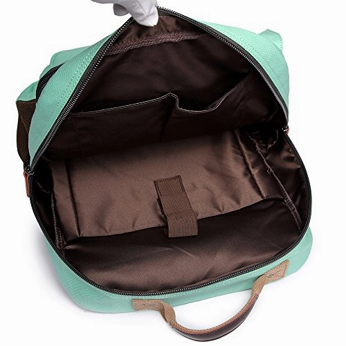 School Backpack Vintage Canvas Laptop Backpacks Men Women Rucksack Bookbags, Mint Green