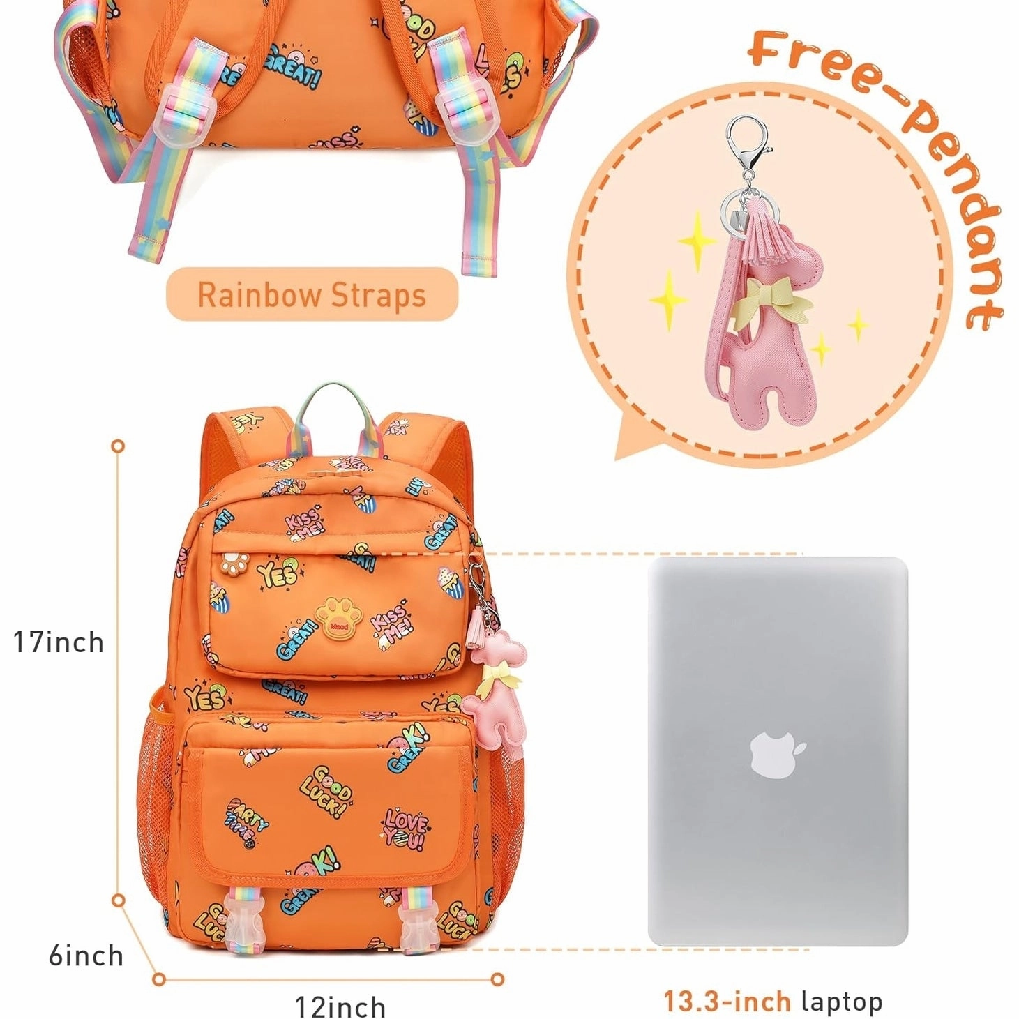 School Backpacks for Girls, Canvas Kids Schoolbag Casual Bookbag for Child Teens