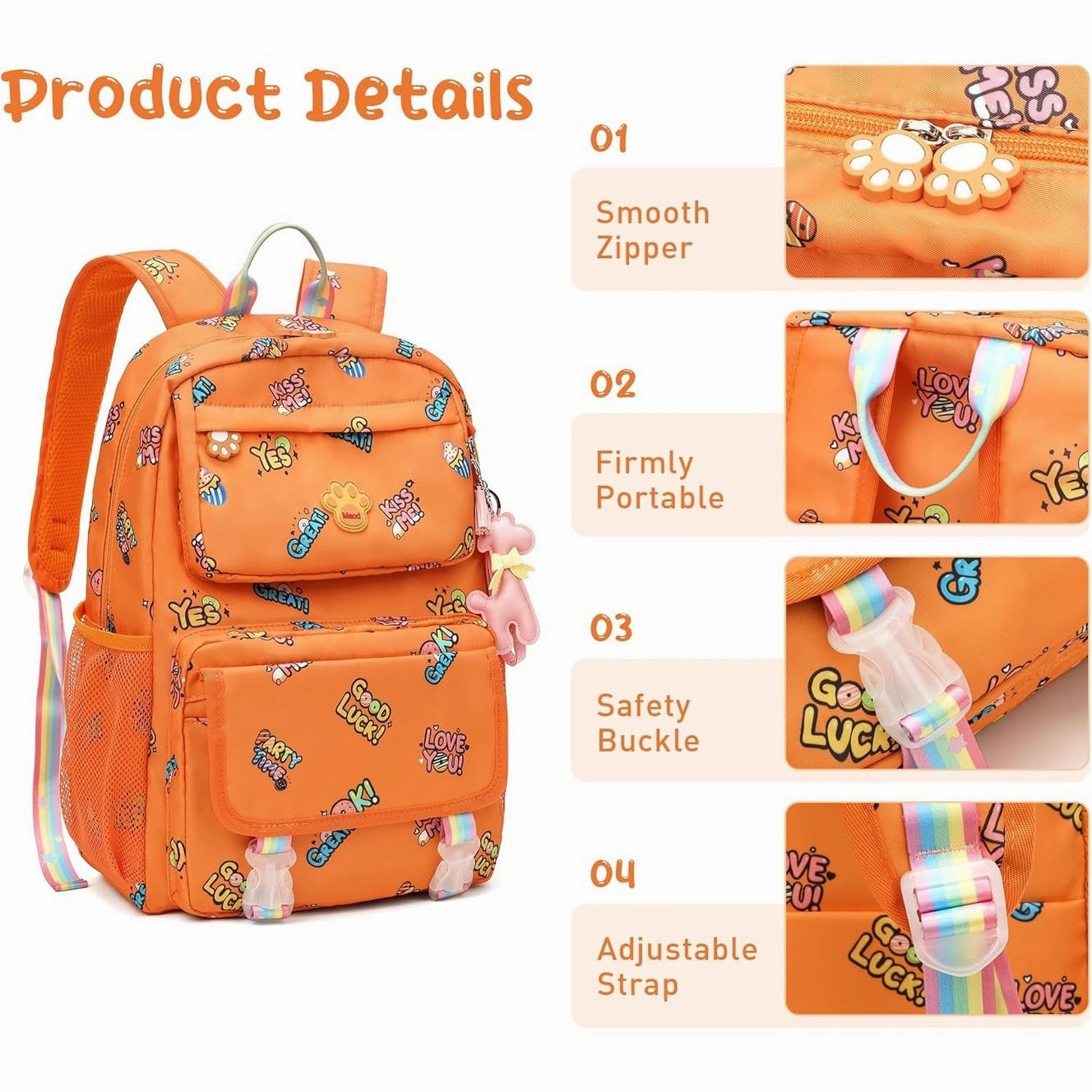 School Backpacks for Girls, Canvas Kids Schoolbag Casual Bookbag for Child Teens