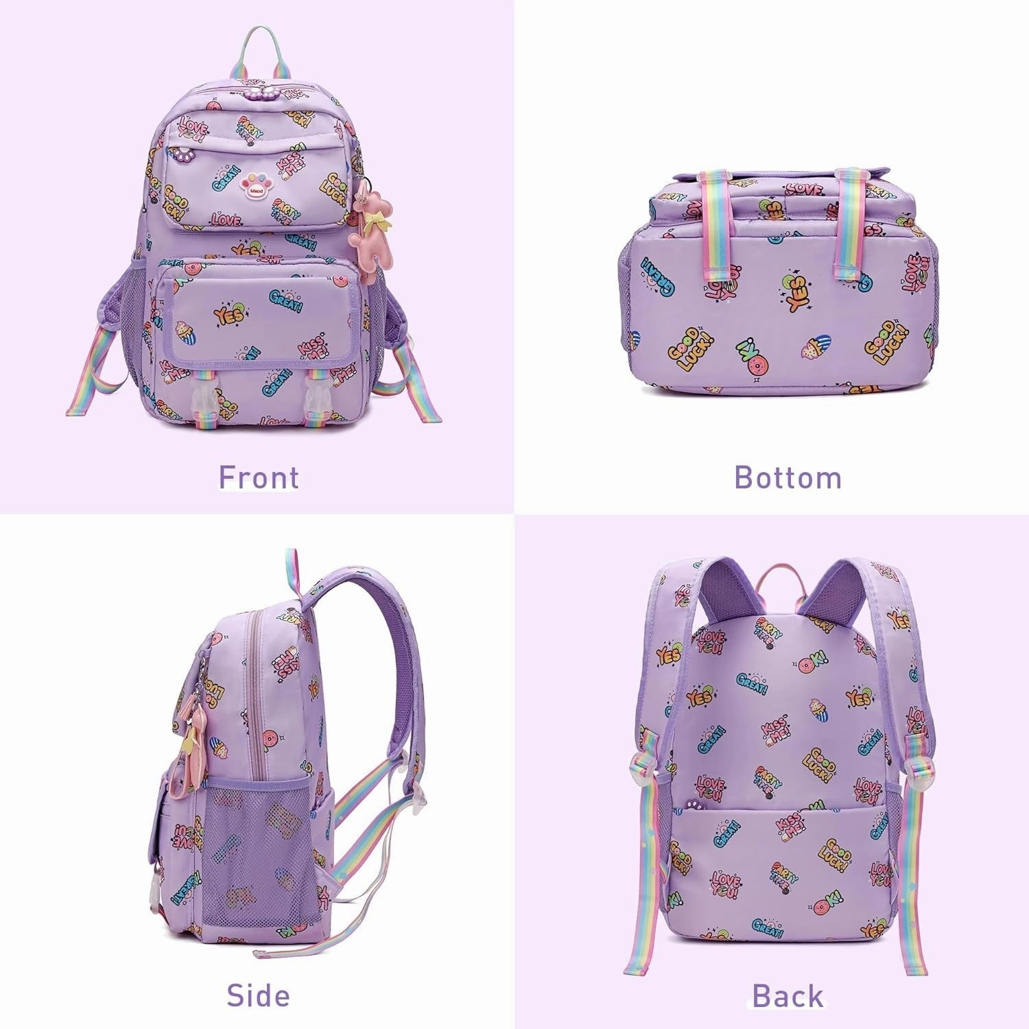 School Backpacks for Girls, Canvas Kids Schoolbag Casual Bookbag for Child Teens