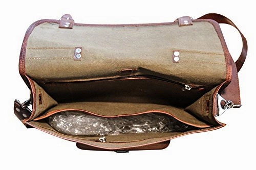Sharo Leather Bags Wide Three-In-One Backpack/Brief/Messenger (Brown)