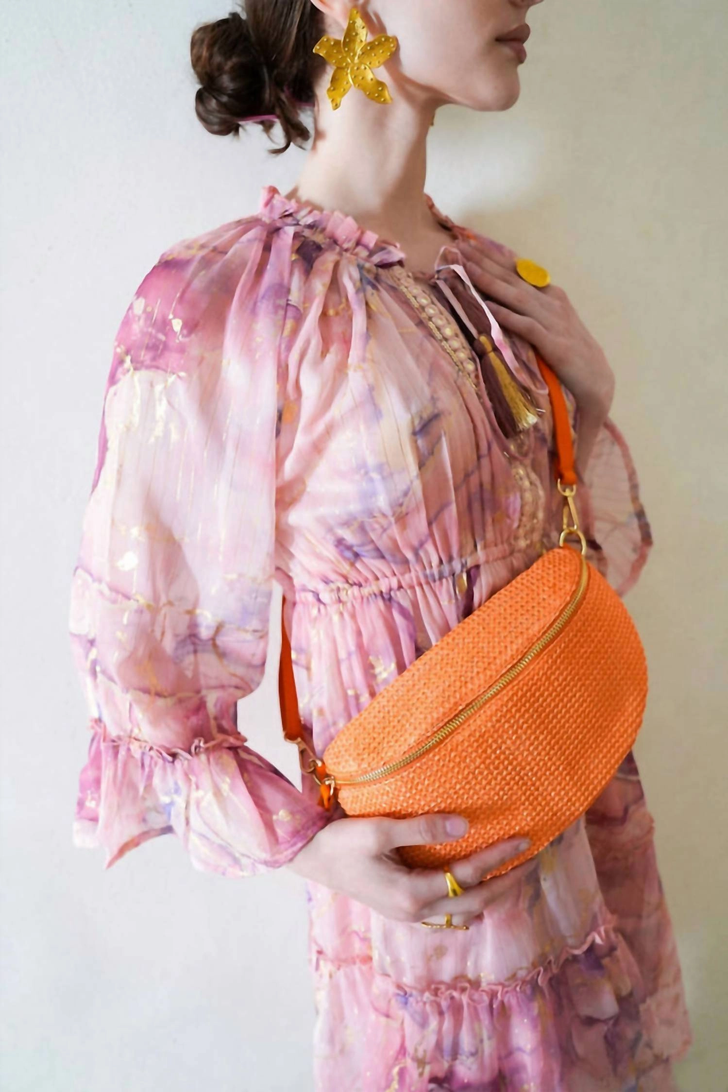 Shelly Crochet Bag In Orange