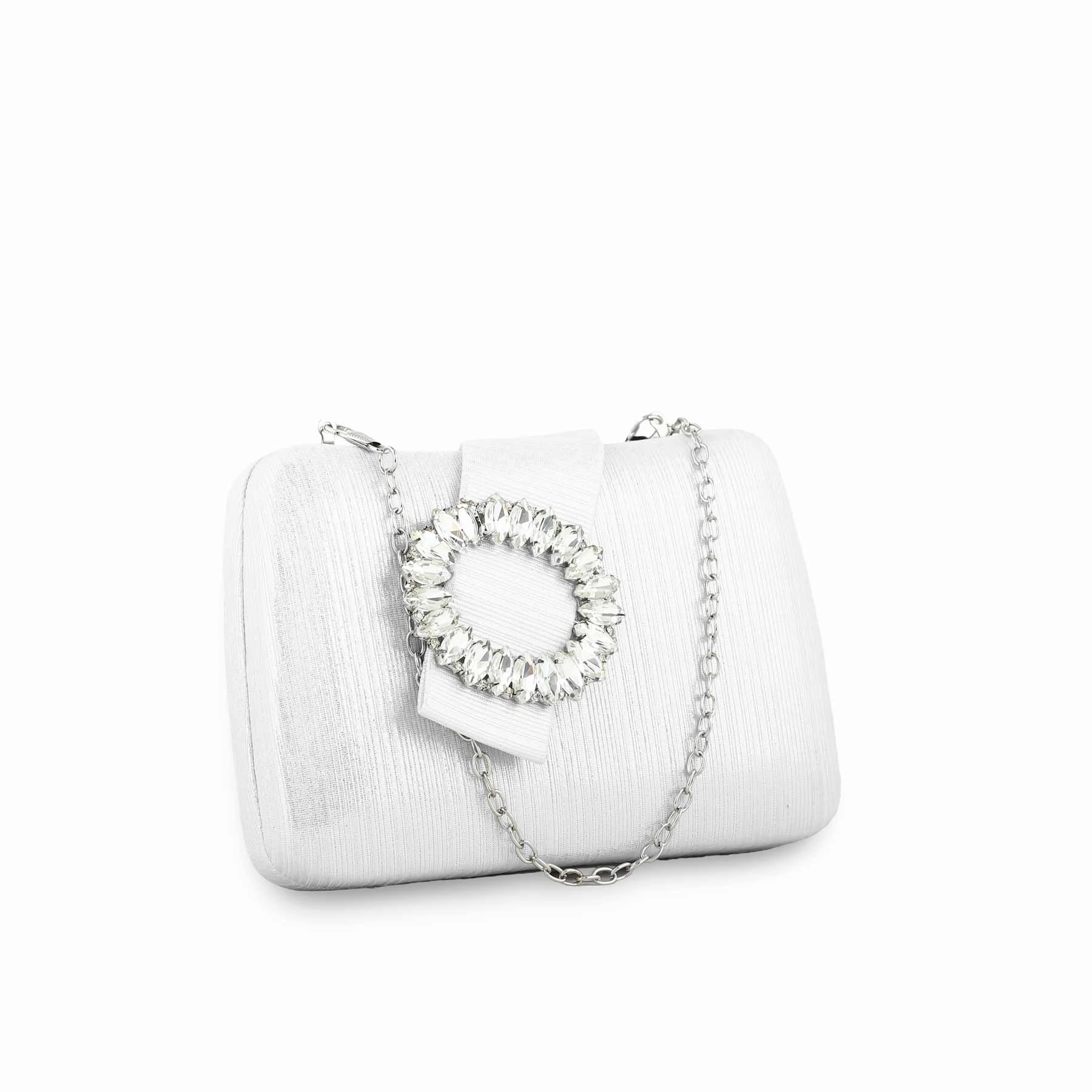 Silver Fancy Clutch P24390