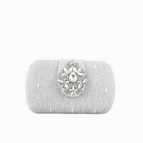 Silver Fancy Clutch P24392