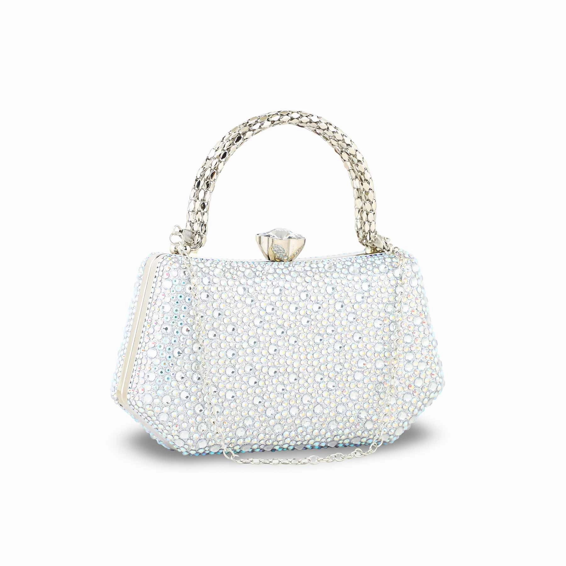 Silver Women Fancy Clutch P24387