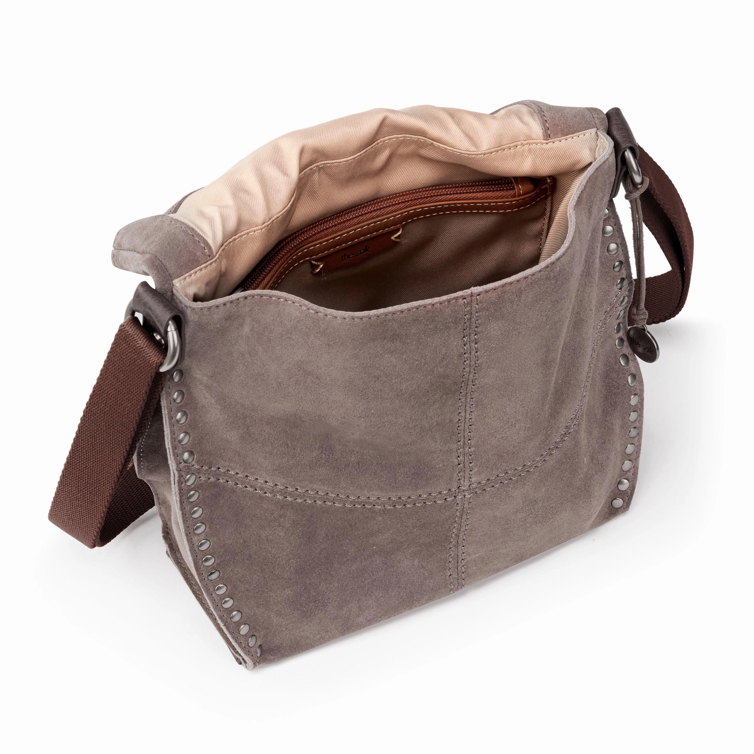 Silverlake Crossbody - Leather - Mushroom Suede