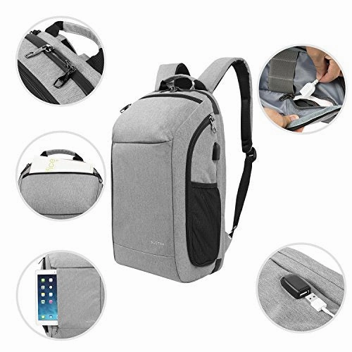 Slotra 15.6 Inch Laptop Backpack With Usb Charging Port Carry-Ons Backpack For Travel Business With