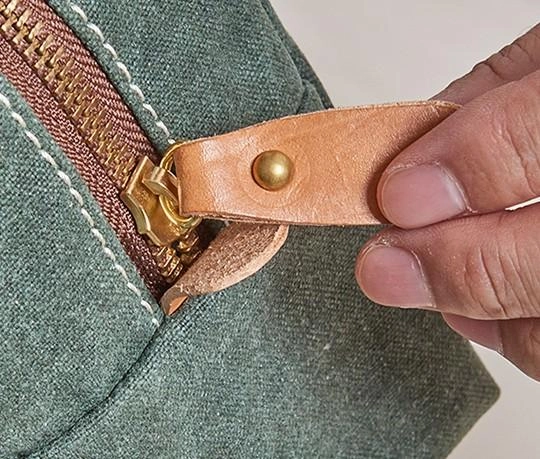 Small Canvas Leather Mens Box Bag Zipper Storage Bag Purse Clutch for Men