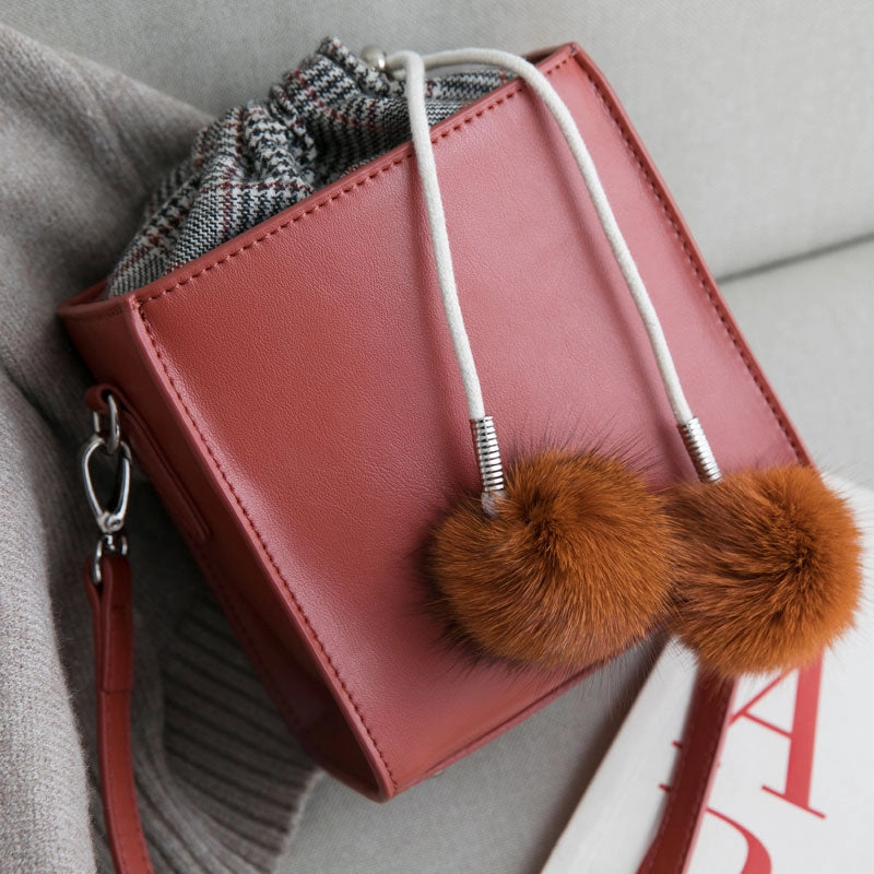 Small Cute Leather Womens Stylish Bucket Crossbody Purse Barrel Shoulder Bag for Women