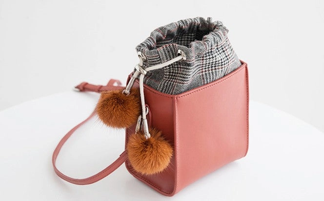 Small Cute Leather Womens Stylish Bucket Crossbody Purse Barrel Shoulder Bag for Women