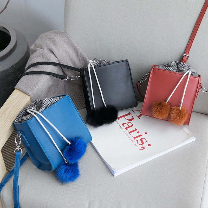 Small Cute Leather Womens Stylish Bucket Crossbody Purse Barrel Shoulder Bag for Women