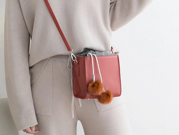Small Cute Leather Womens Stylish Bucket Crossbody Purse Barrel Shoulder Bag for Women