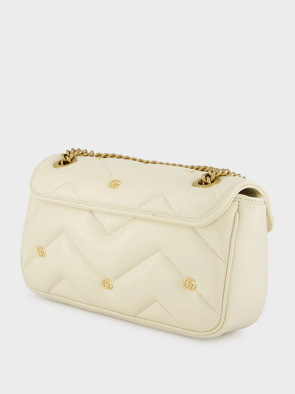 Small GG MarmontWhite Leather Bag