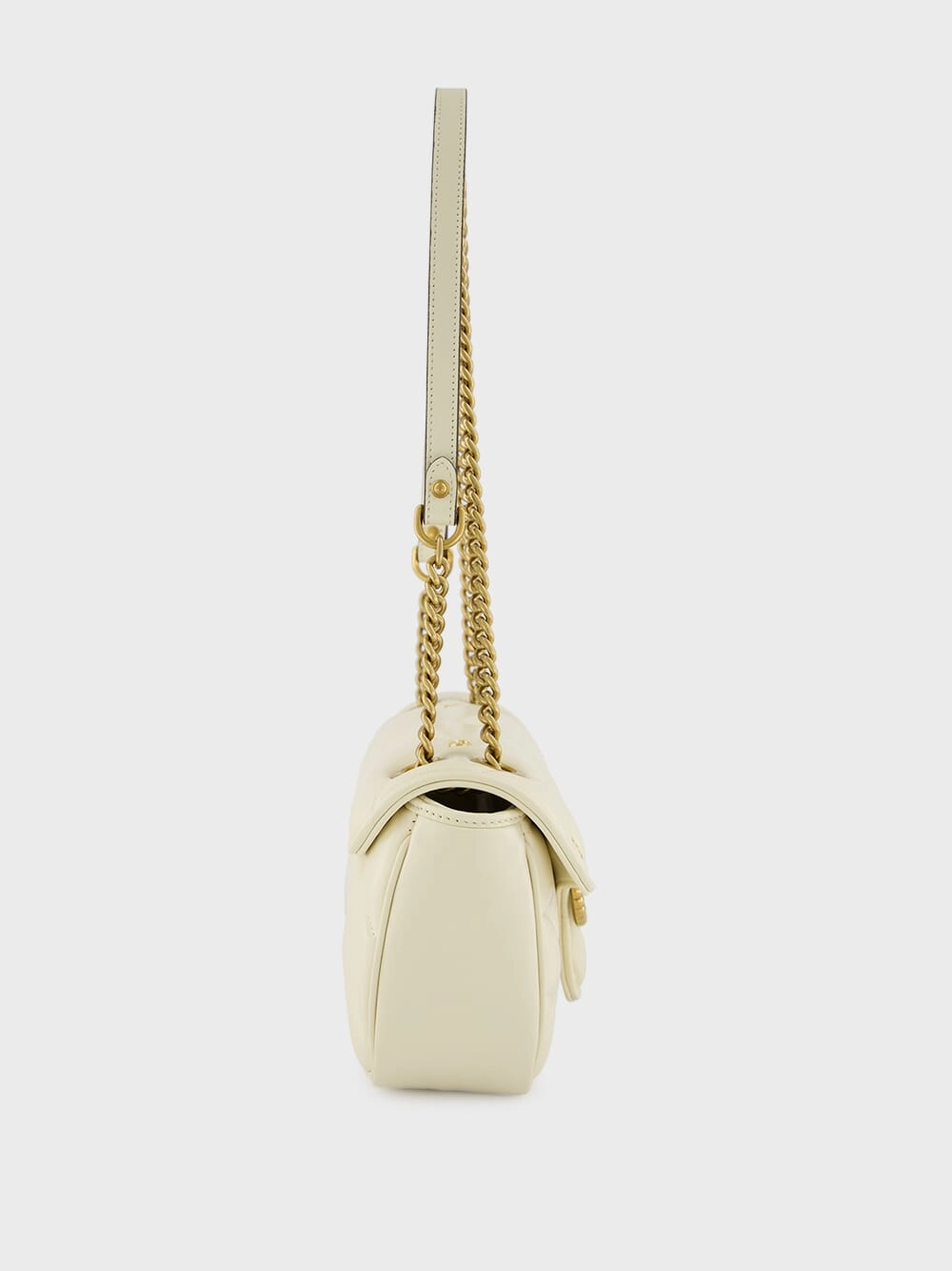Small GG MarmontWhite Leather Bag