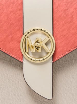 Small Tri-Color Saffiano Leather Smartphone Crossbody Bag