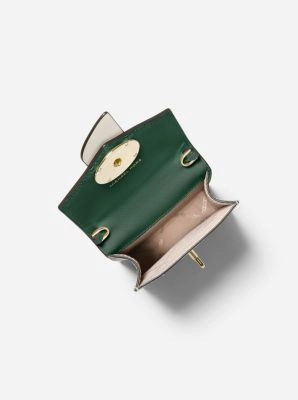 Small Tri-Color Saffiano Leather Smartphone Crossbody Bag