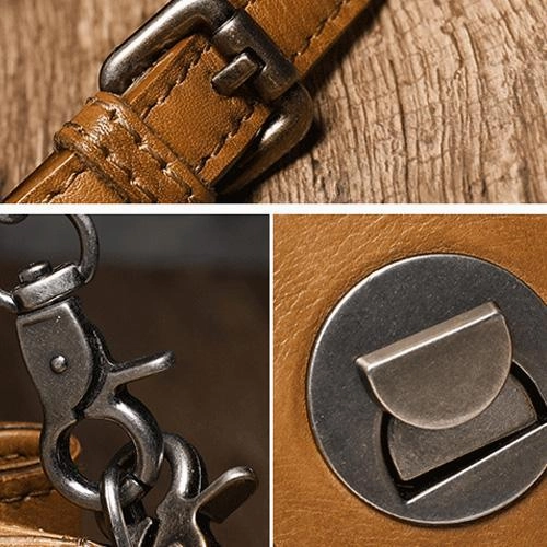 Small Vintage Womens Black Leather Chain Shoulder Bag Chain Fashion Brown Side Bag for Ladies