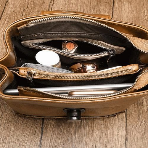 Small Vintage Womens Black Leather Chain Shoulder Bag Chain Fashion Brown Side Bag for Ladies