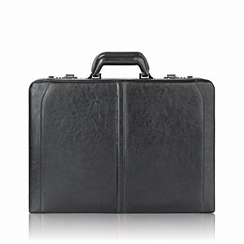 Solo Broadway Premium Leather 16 Inch Laptop Attach, Hard-Sided With Combination Locks, Black