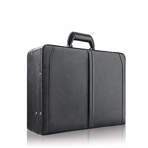 Solo Broadway Premium Leather 16 Inch Laptop Attach, Hard-Sided With Combination Locks, Black
