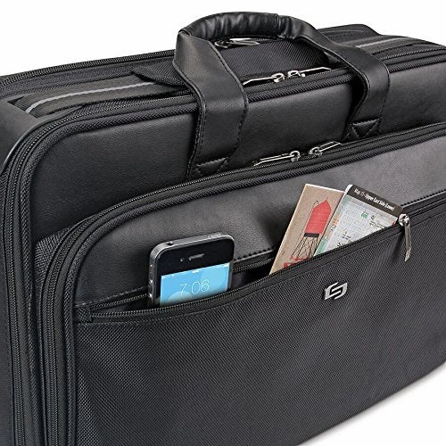 Solo Paramount 16 Inch Laptop Briefcase With Smart Strap, Black