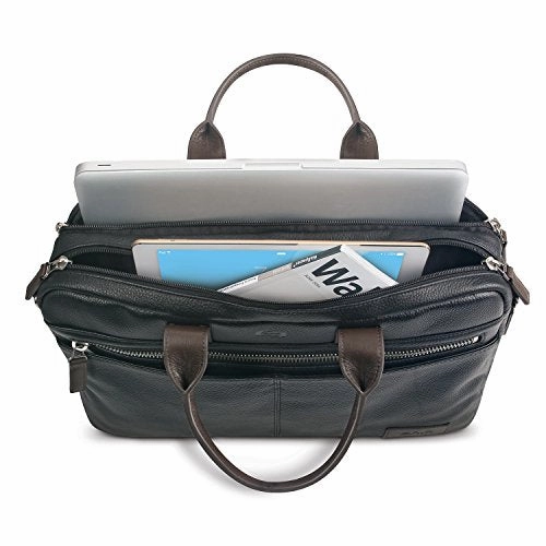 Solo Shorewood Pebbled Leather Briefcase