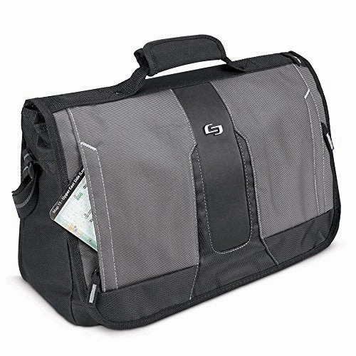 Solo Supreme 15.6 Inch Laptop Messenger, Black/Grey