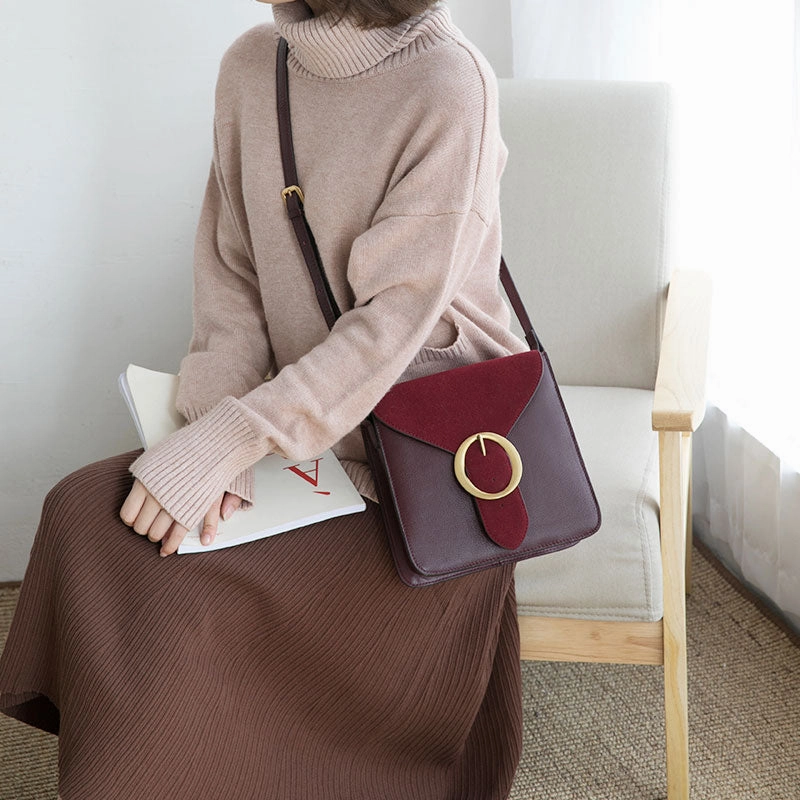 Square Leather Womens Stylish Crossbody Purse Bag Shoulder Bag for Women