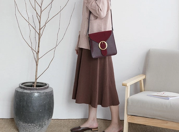 Square Leather Womens Stylish Crossbody Purse Bag Shoulder Bag for Women