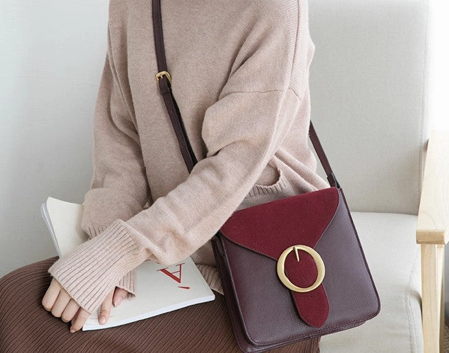 Square Leather Womens Stylish Crossbody Purse Bag Shoulder Bag for Women