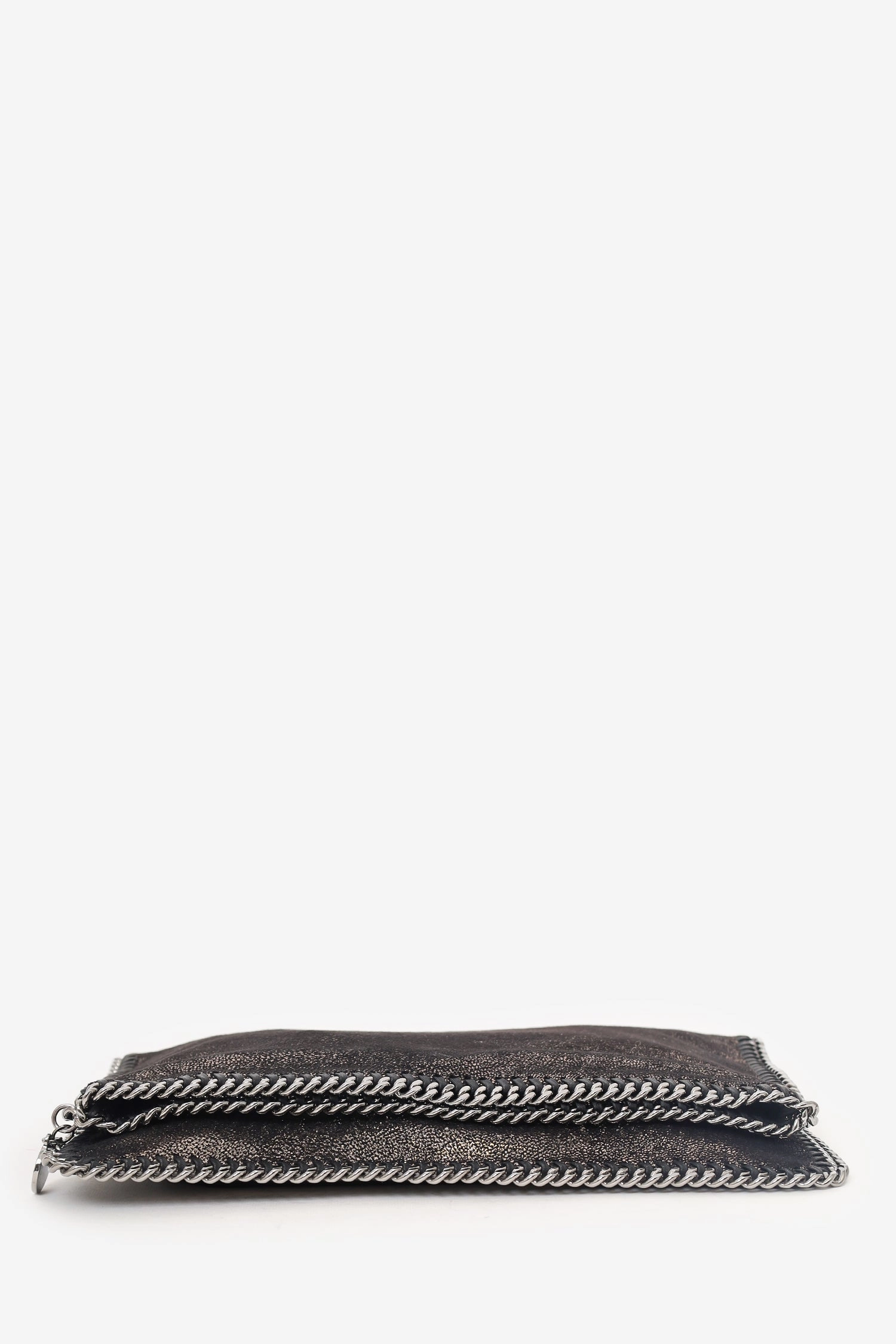Stella McCartney Black Metallic Falabella Clutch