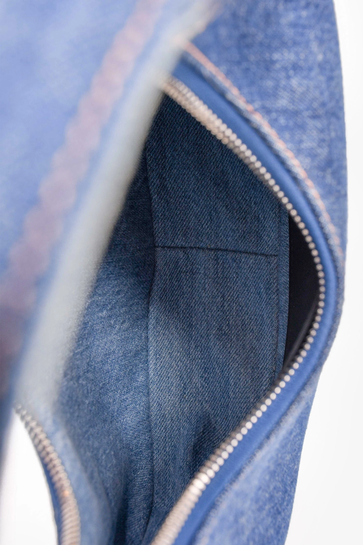 Stella McCartney Denim Small Logo Eco Hobo Shoulder Bag