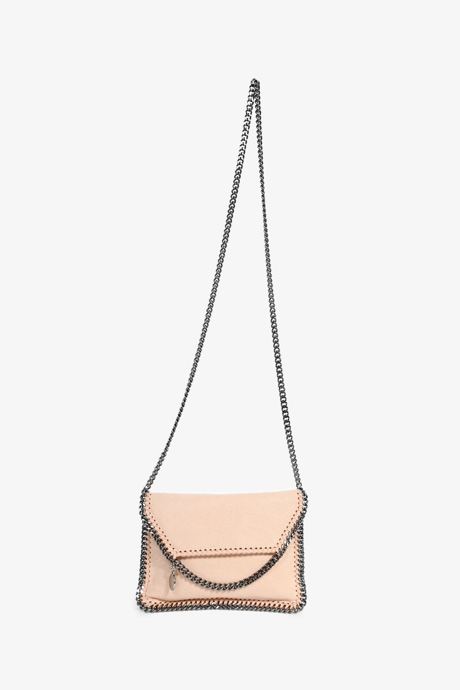 Stella McCartney Pink Fabric Chain Trim Mini Falabella Bag
