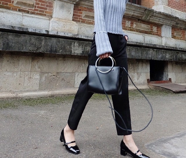 Stylish Leather Black Womens Handbag Crossbody Bag Purse Shoulder Bag for Women