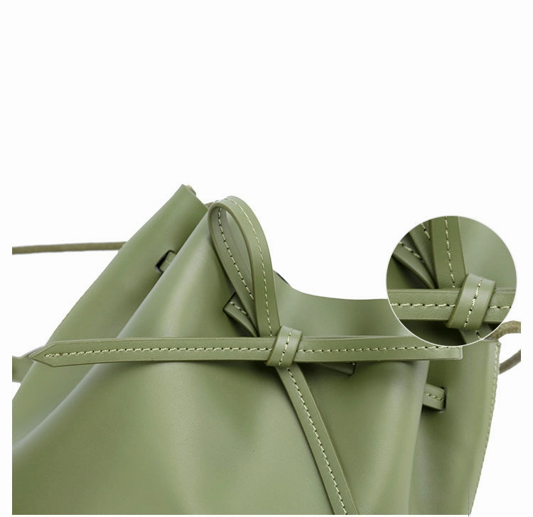 Stylish Leather Womens Shoulder Bucket Bag Crossbody Bag For Women